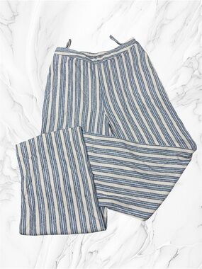 AND Light Blue and White Striped wide straight leg pants size 30